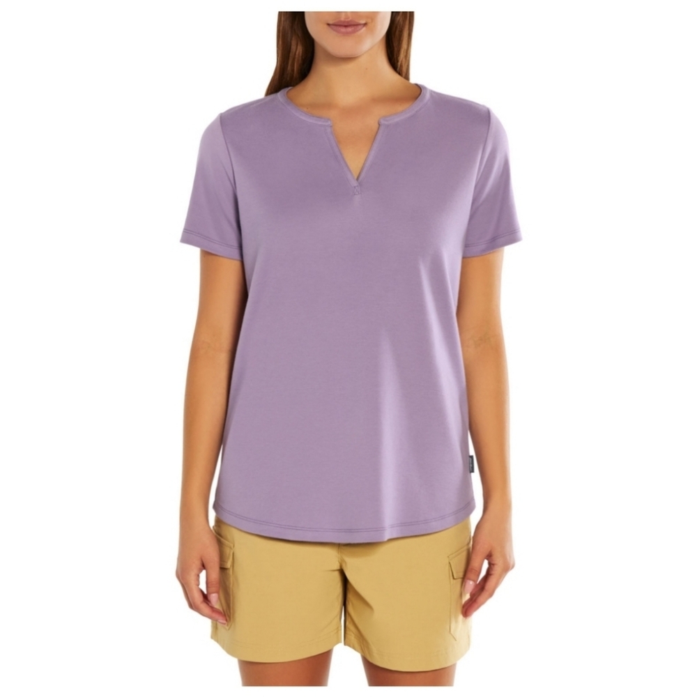 Eddie Bauer Pima Cotton Short Sleeve V-neck Tee, S, Purple, NWT